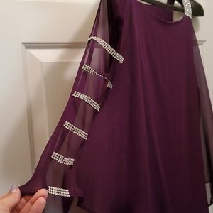 NWT MSK rhinestone and sheer blouse